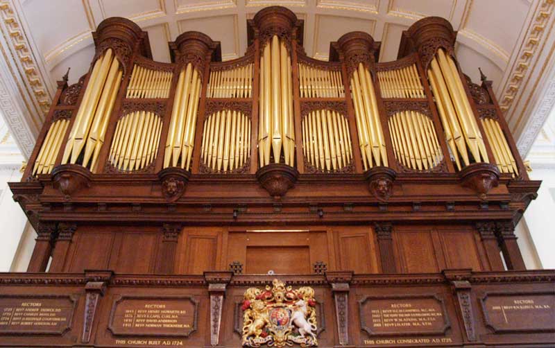Donated money helped St George's Hanover Square church get a new organ